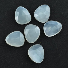 WHITE MOONSTONE ROSE CUT BRIOLETTE IRREGULAR TRILLIONISH 13X11MM 3.70 Cts.