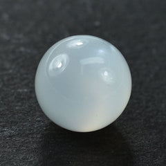 WHITE MOONSTONE PLAIN ROUND BALL (HALF DRILL-1.20MM) 8.50-9MM 4.53 Cts.