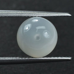 WHITE MOONSTONE PLAIN ROUND BALL (HALF DRILL-1.20MM) 8.50-9MM 4.53 Cts.