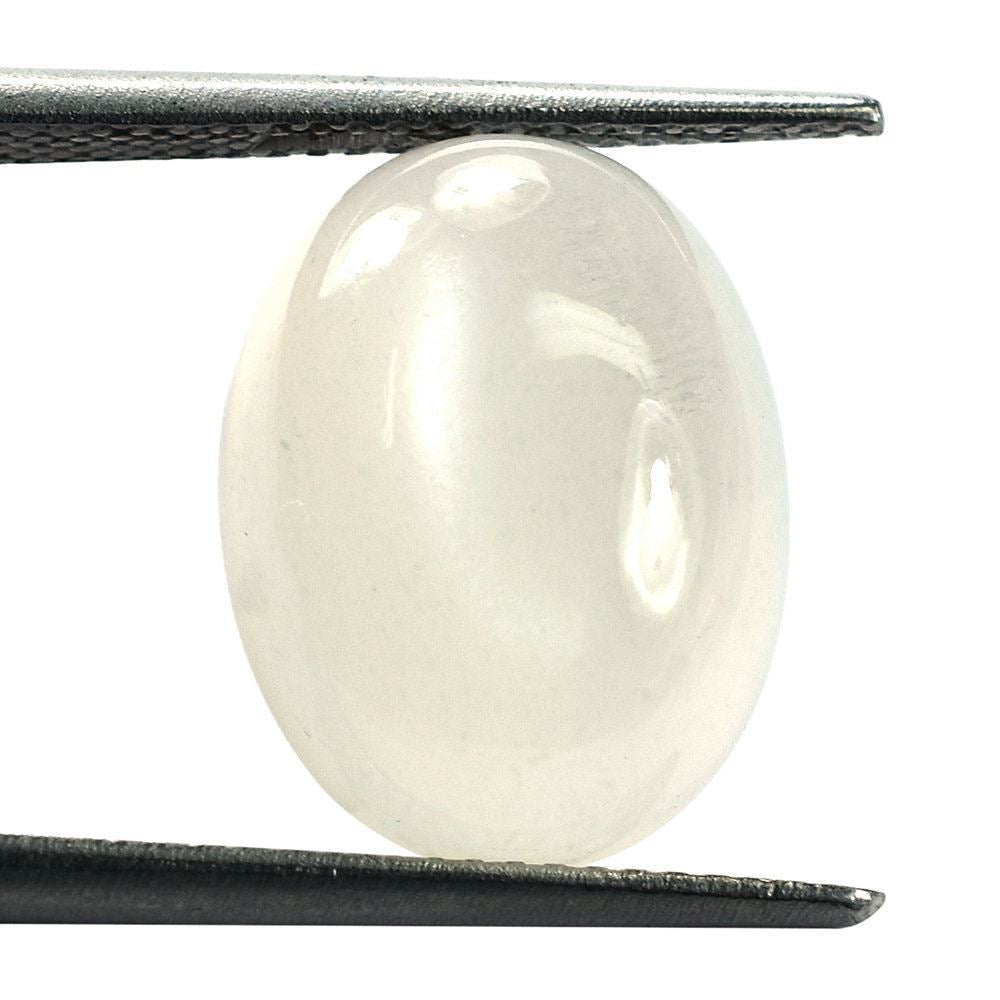 WHITE MOONSTONE PLAIN OVAL CAB 15X11.50MM 6.76 Cts.
