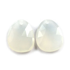 WHITE MOONSTONE ROSE CUT BRIOLETTE PEARISH 15.50X12.50MM 5.18 Cts.