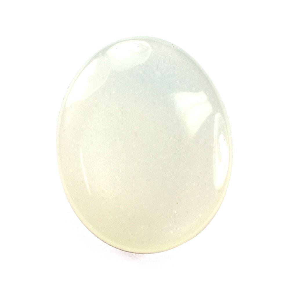 WHITE MOONSTONE PLAIN LENTIL OVAL 15X12MM 5.15 Cts.