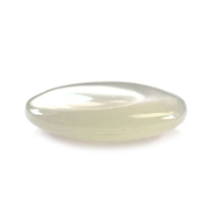 WHITE MOONSTONE PLAIN LENTIL OVAL 15X12MM 5.15 Cts.