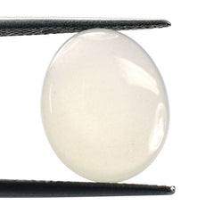 WHITE MOONSTONE PLAIN LENTIL OVAL 15X12MM 5.15 Cts.