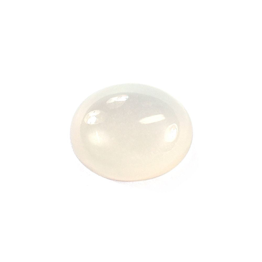 WHITE MOONSTONE PLAIN OVAL CAB 10X8MM 2.72 Cts.