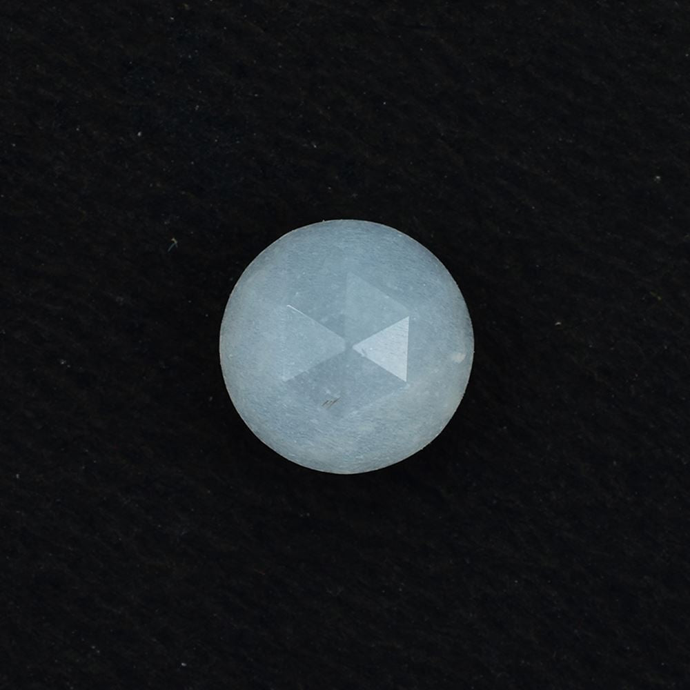 WHITE MOONSTONE ROSE CUT ROUND CAB (OPAQUE/CLEAN) 6.00X6.00 MM 0.72 Cts.