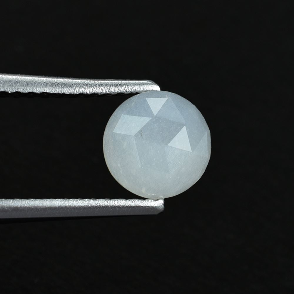 WHITE MOONSTONE ROSE CUT ROUND CAB (OPAQUE/CLEAN) 6.00X6.00 MM 0.72 Cts.