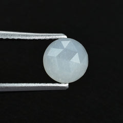 WHITE MOONSTONE ROSE CUT ROUND CAB (OPAQUE/CLEAN) 6.00X6.00 MM 0.72 Cts.