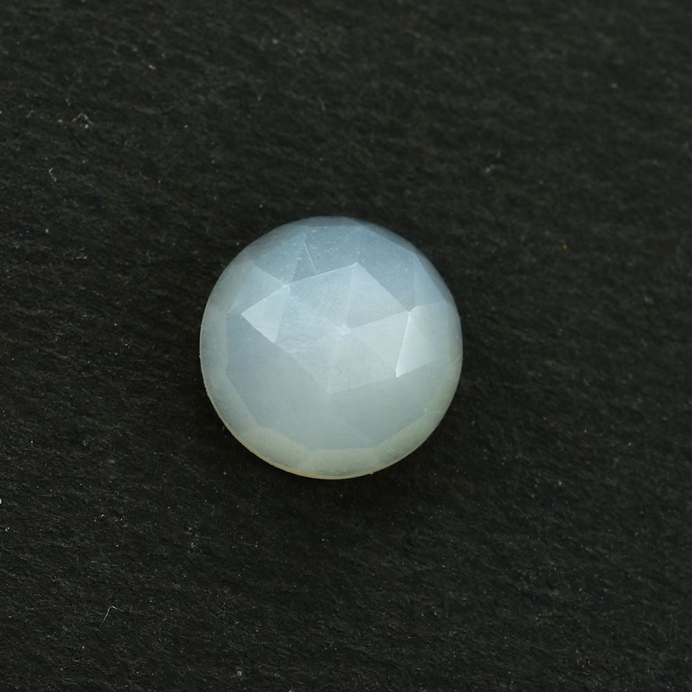 MOONSTONE WHITE ROSE CUT ROUND CAB (WHITE) (OPAQUE/CLEAN) 8.00 MM 1.75 Cts.