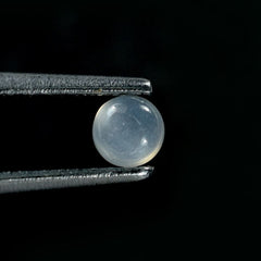 WHITE MOONSTONE PLAIN ROUND CAB (MILKY) 3.50X3.50 MM 0.21 Cts.