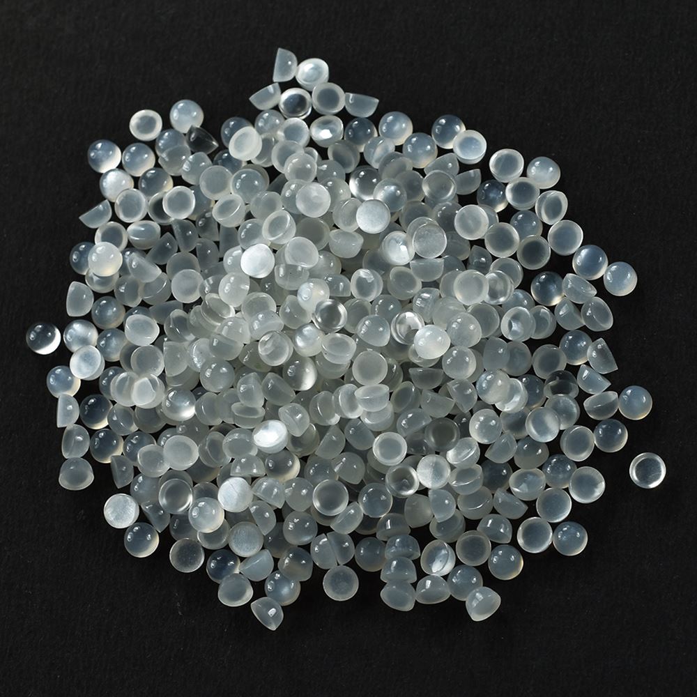 WHITE MOONSTONE PLAIN ROUND CAB (MILKY) 3.50X3.50 MM 0.21 Cts.