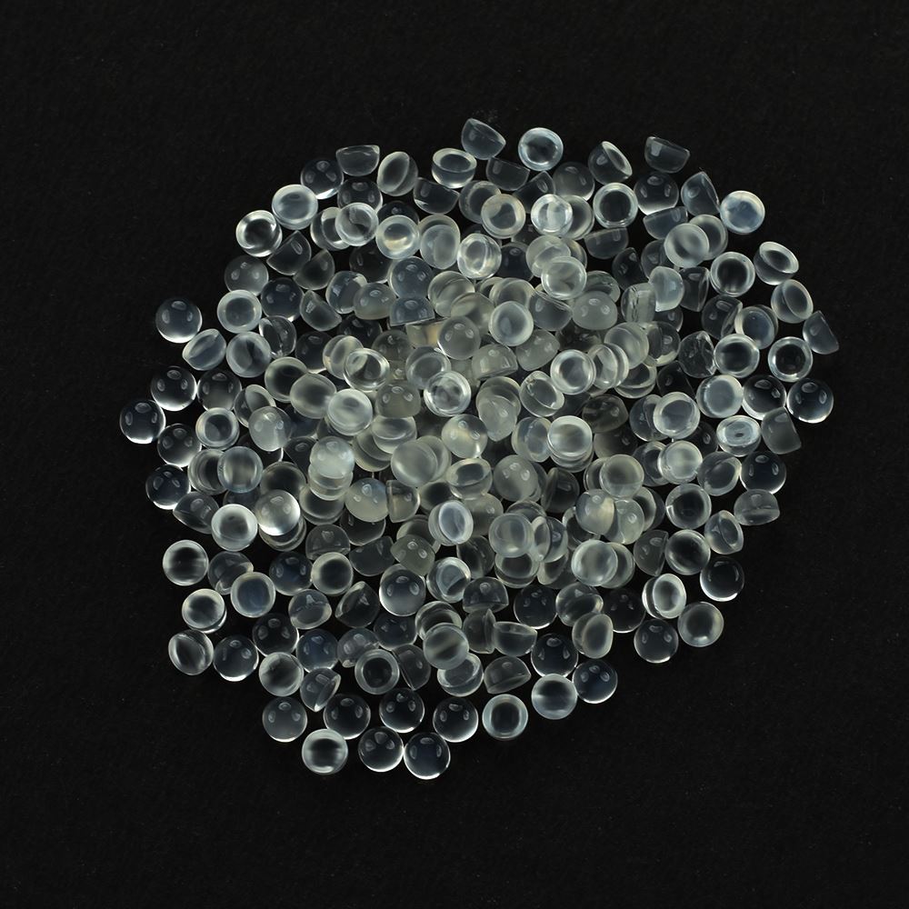 WHITE MOONSTONE PLAIN ROUND CAB (TRANSULCENT) 3.00X3.00 MM 0.15 Cts.