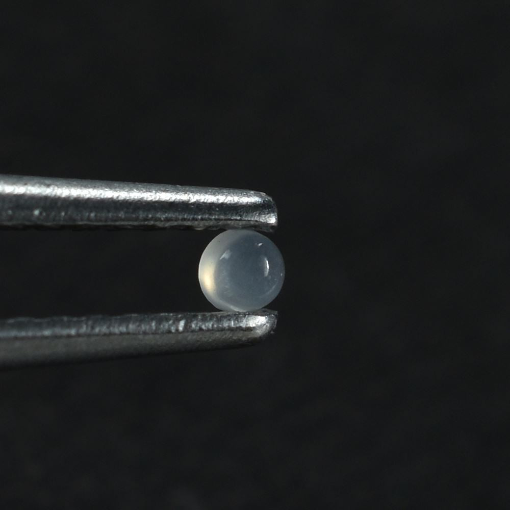 WHITE MOONSTONE PLAIN ROUND CAB (MILKY) 1.70X1.70 MM 0.03 Cts.
