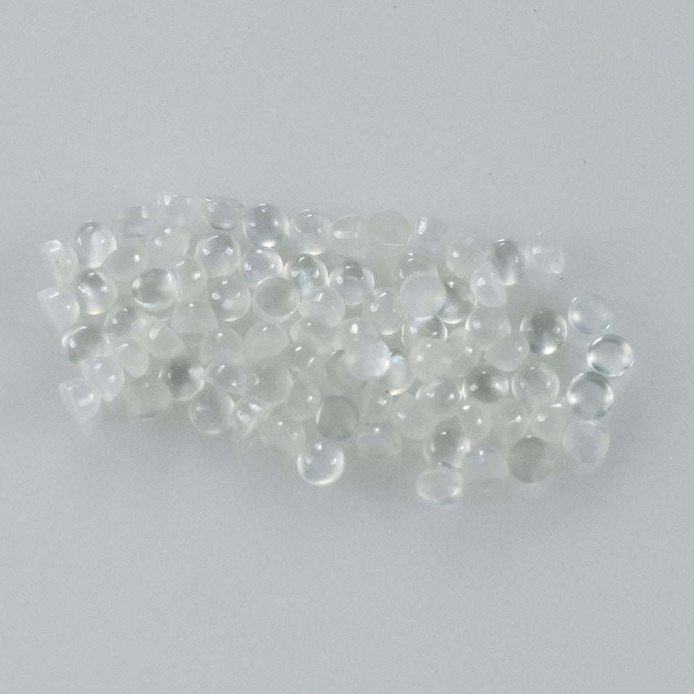 WHITE MOONSTONE PLAIN ROUND CAB (MILKY) 1.70X1.70 MM 0.03 Cts.