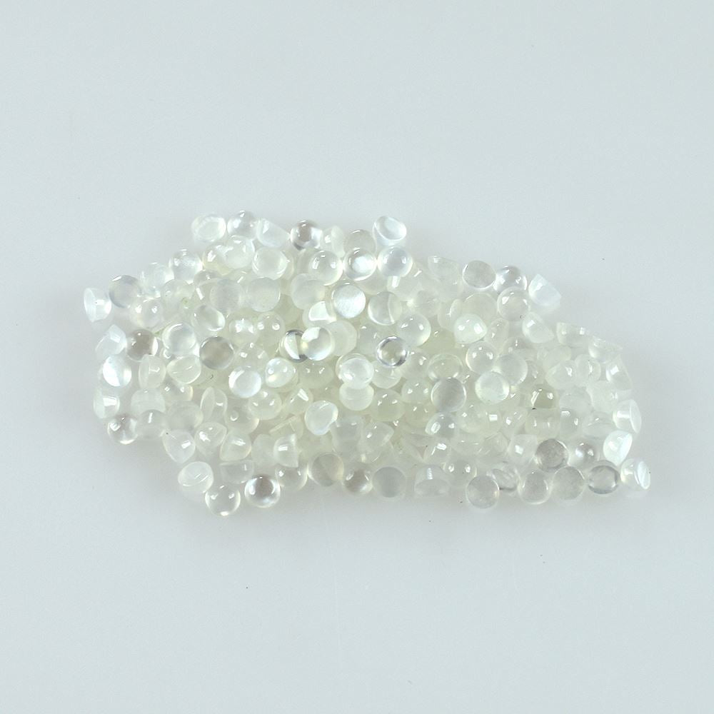 WHITE MOONSTONE PLAIN ROUND CAB (MILKY) 1.80X1.80 MM 0.03 Cts.
