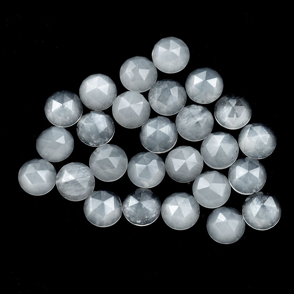 WHITE MOONSTONE ROSE CUT ROUND CAB (MILKY) 4.00X4.00 MM 0.22 Cts.