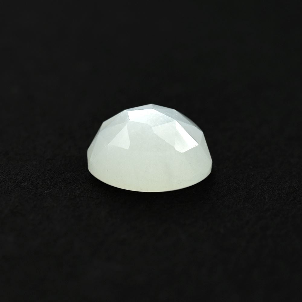 WHITE MOONSTONE ROSE CUT ROUND CAB (MILKY) 8.00X8.00 MM 1.81 Cts.
