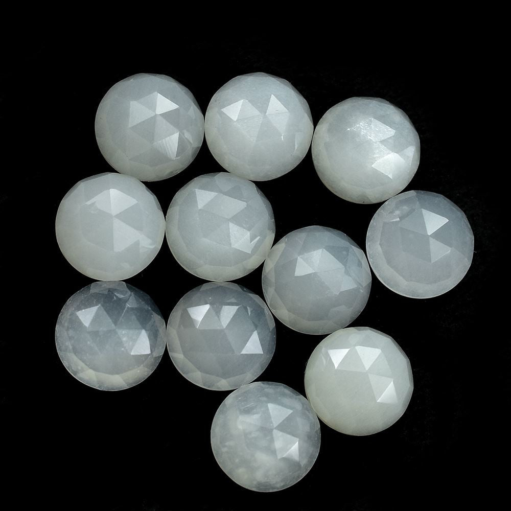 WHITE MOONSTONE ROSE CUT ROUND CAB (MILKY) 8.00X8.00 MM 1.81 Cts.