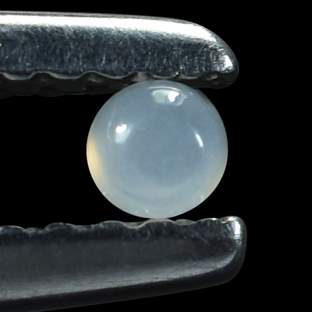 WHITE MOONSTONE PLAIN ROUND CAB (MILKY) 2.50X2.50 MM 0.06 Cts.