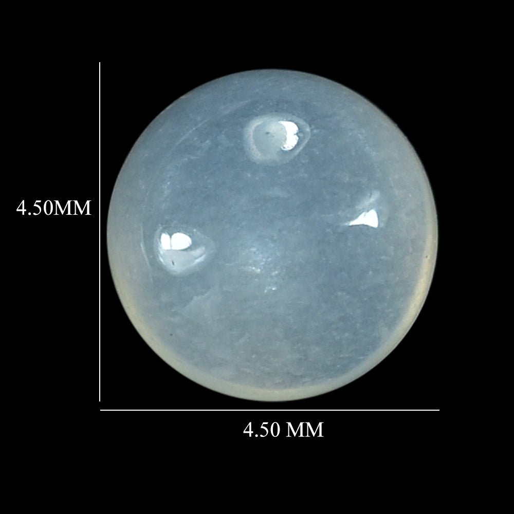 WHITE MOONSTONE PLAIN ROUND CAB (MILKY) 4.50X4.50 MM 0.33 Cts.