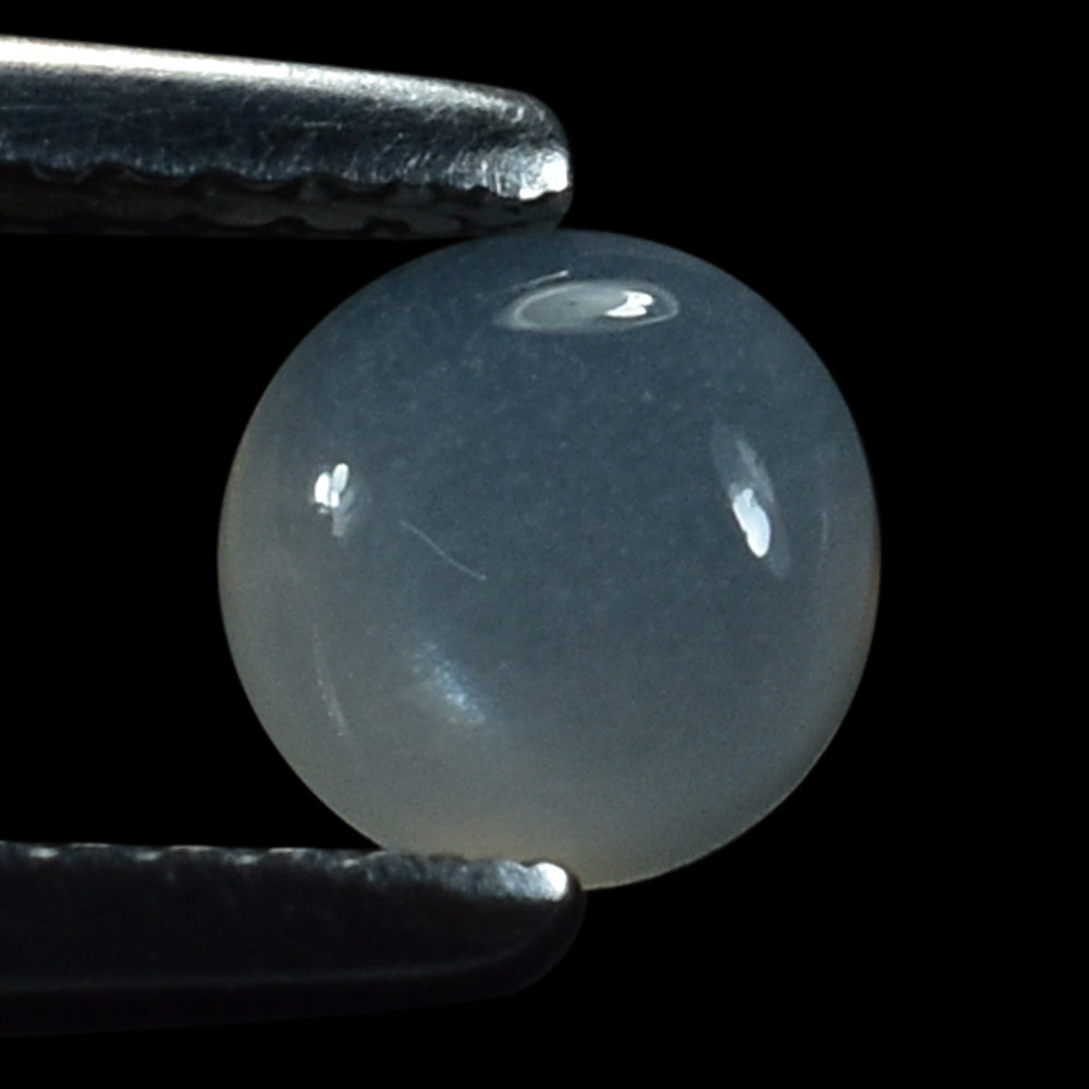 WHITE MOONSTONE PLAIN ROUND CAB (MILKY) 5.50X5.50 MM 0.62 Cts.