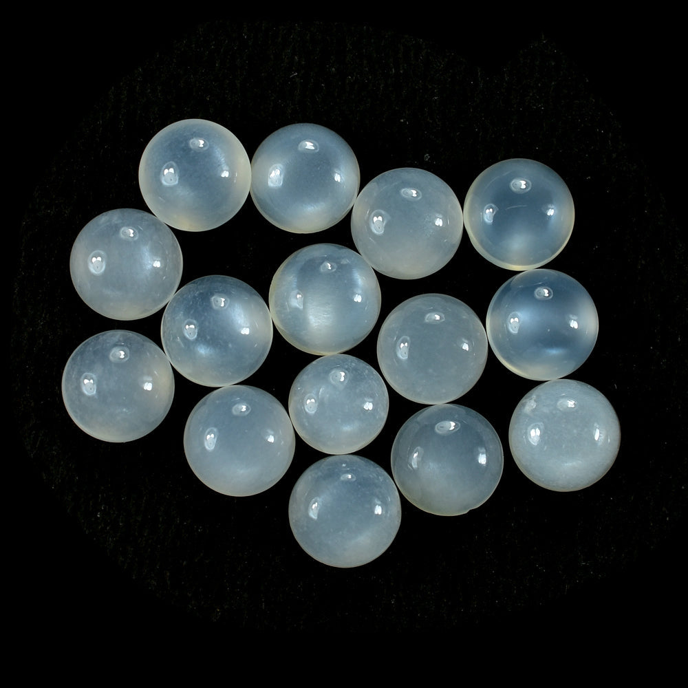 WHITE MOONSTONE PLAIN ROUND CAB (MILKY) 5.00X5.00 MM 0.46 Cts.