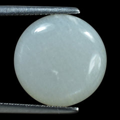WHITE MOONSTONE PLAIN ROUND CAB (MILKY) 15.00X15.00 MM 6.83 Cts.