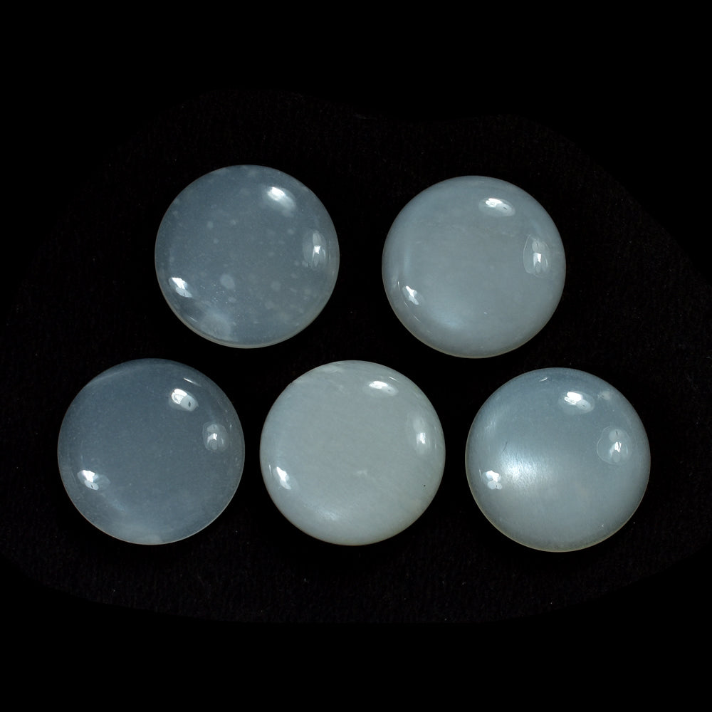WHITE MOONSTONE PLAIN ROUND CAB (MILKY) 15.00X15.00 MM 6.83 Cts.