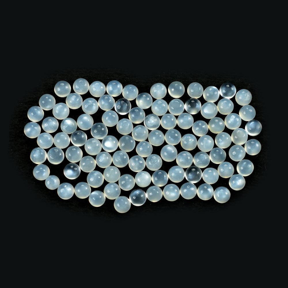 WHITE MOONSTONE PLAIN ROUND CAB (MILKY) 3.00X3.00MM 0.14 Cts.