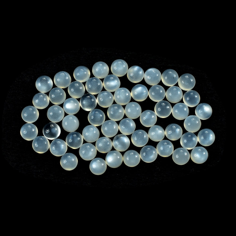 WHITE MOONSTONE PLAIN ROUND CAB (MILKY) 3.50X3.50 MM 0.22 Cts.