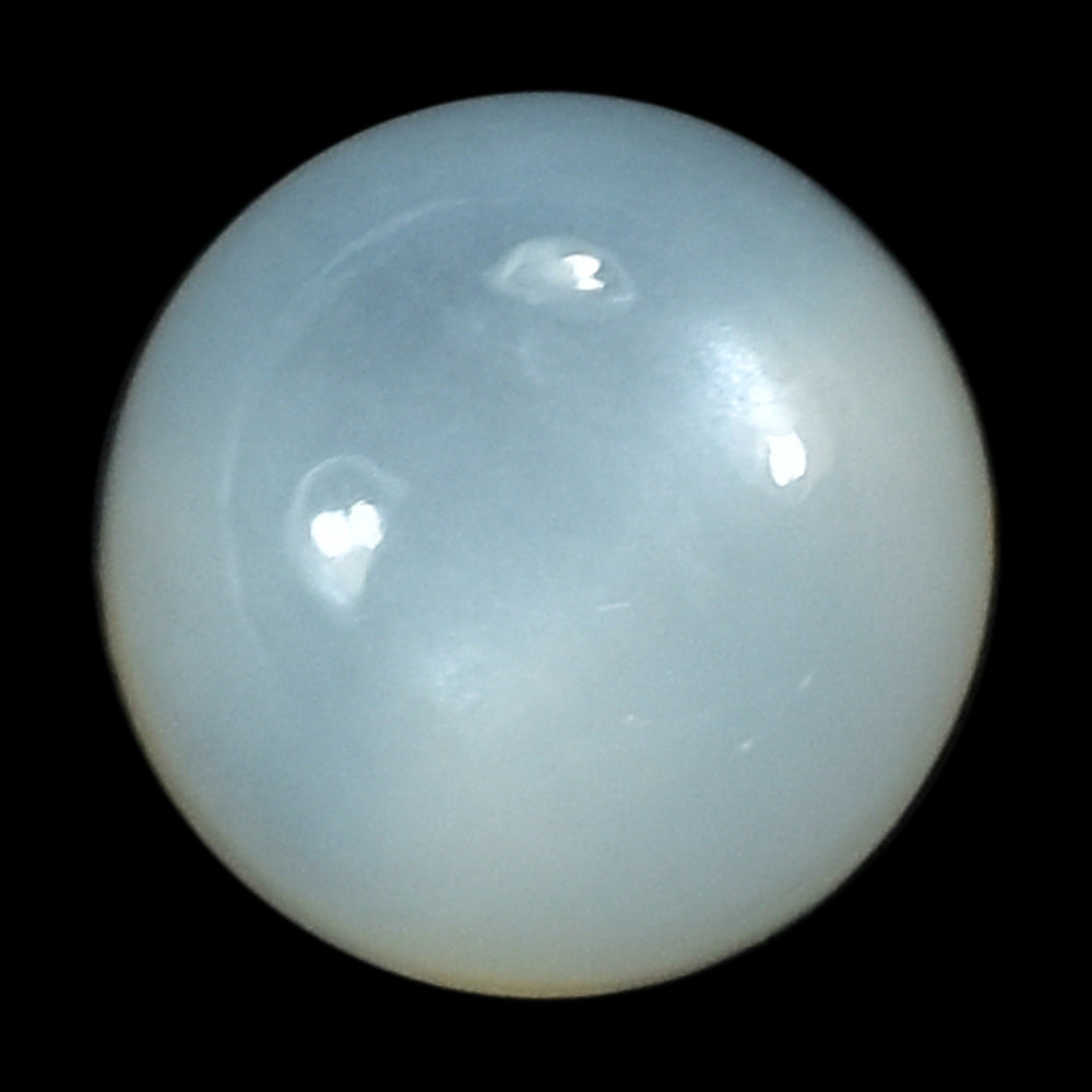 WHITE MOONSTONE PLAIN ROUND CAB (MILKY) 6.00X6.00 MM 1.31 Cts.