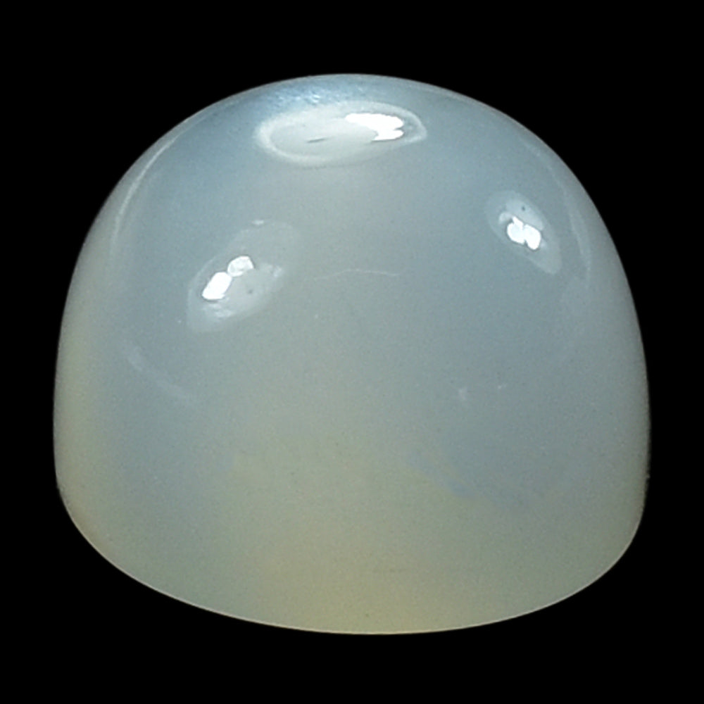 WHITE MOONSTONE PLAIN ROUND CAB (MILKY) 6.00X6.00 MM 1.31 Cts.