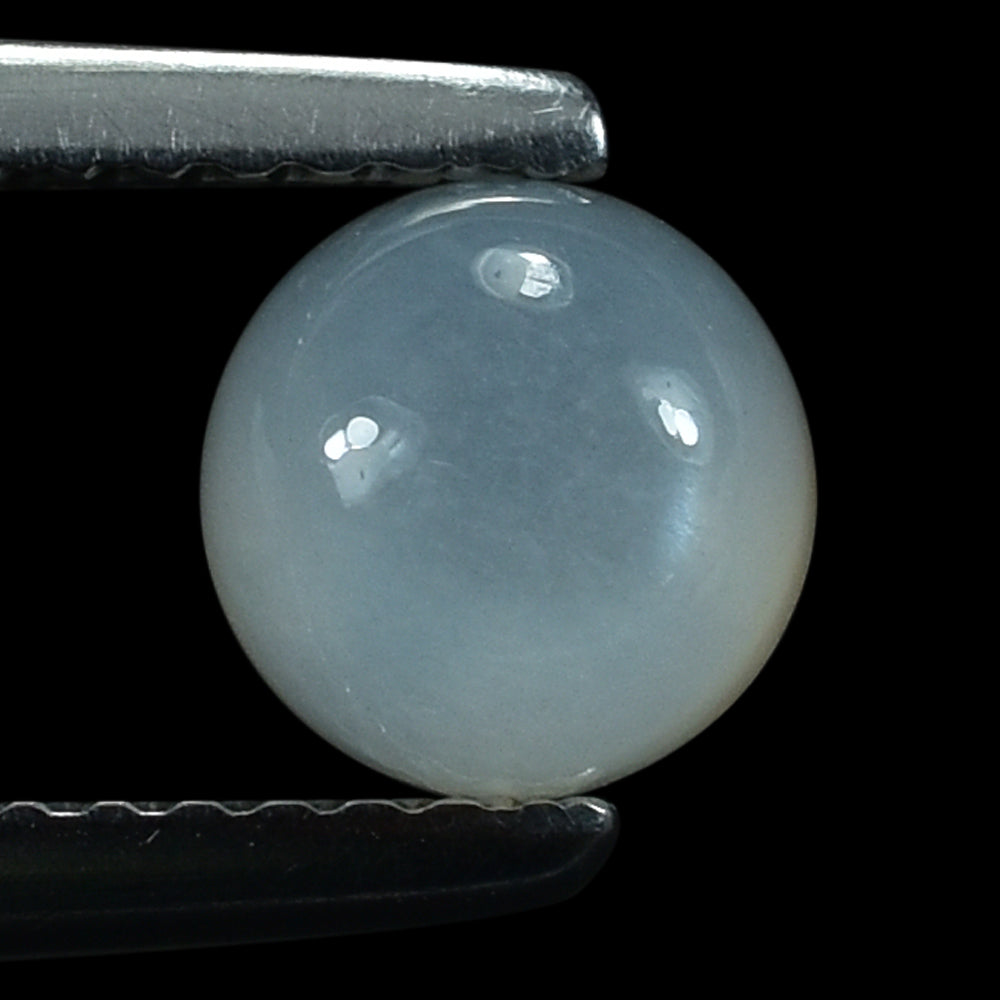 WHITE MOONSTONE PLAIN ROUND CAB (MILKY) 6.00X6.00 MM 1.31 Cts.