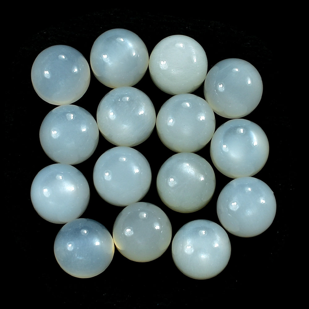 WHITE MOONSTONE PLAIN ROUND CAB (MILKY) 6.00X6.00 MM 1.31 Cts.