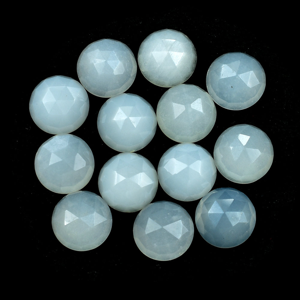 WHITE MOONSTONE ROSE CUT ROUND CAB (MILKY) 8.00X8.00 MM 1.69 Cts.