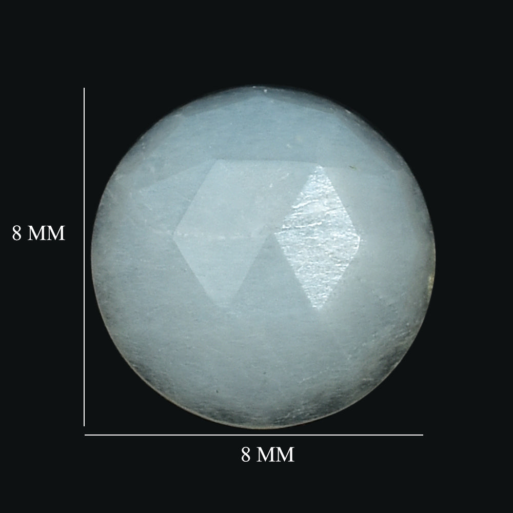 WHITE MOONSTONE ROSE CUT ROUND CAB (MILKY) 8.00X8.00 MM 1.69 Cts.