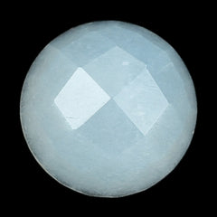 WHITE MOONSTONE CHECKER CUT ROUND CAB (MILKY) 7.00X7.00 MM 1.13 Cts.