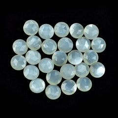 WHITE MOONSTONE ROSE CUT BRIOLETTE ROUND CAB (MILKY) 8.00X8.00 MM 1.59 Cts.