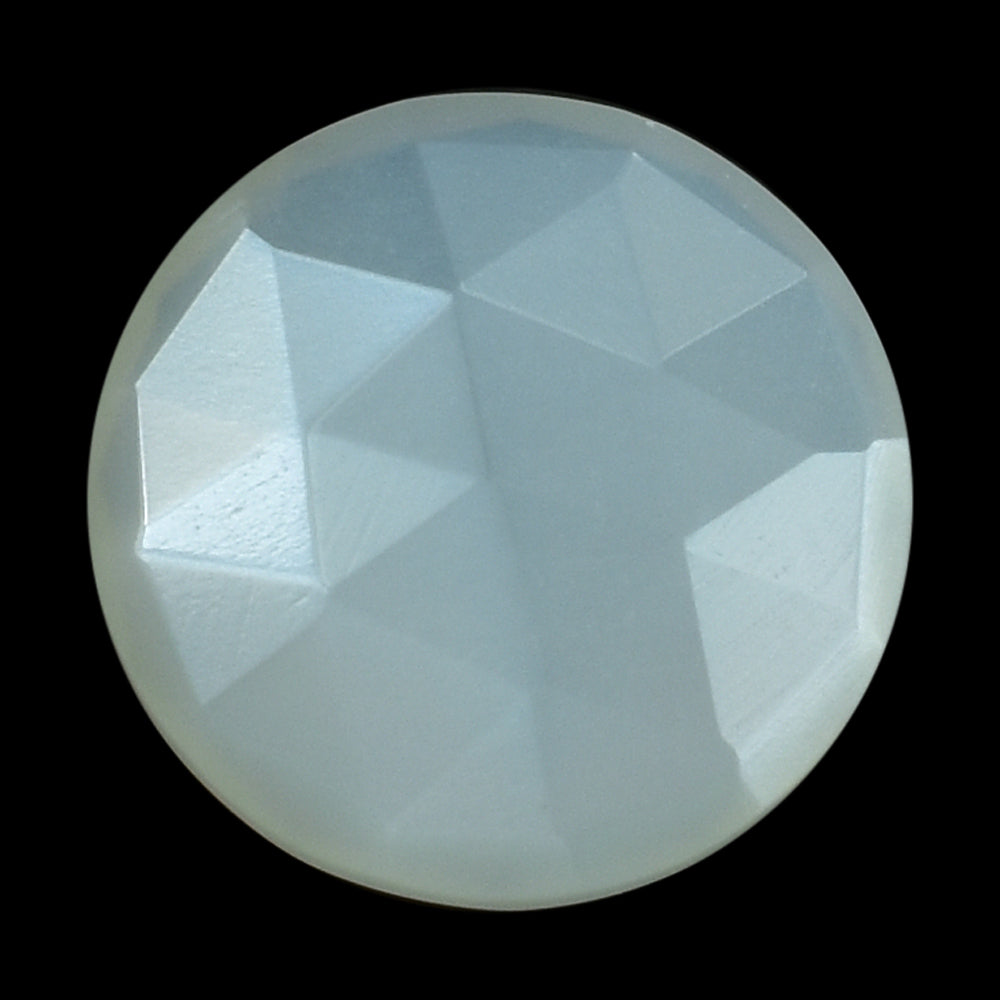 WHITE MOONSTONE ROSE CUT BRIOLETTE ROUND (MILKY) 12.00X12.00 MM 4.21 Cts.