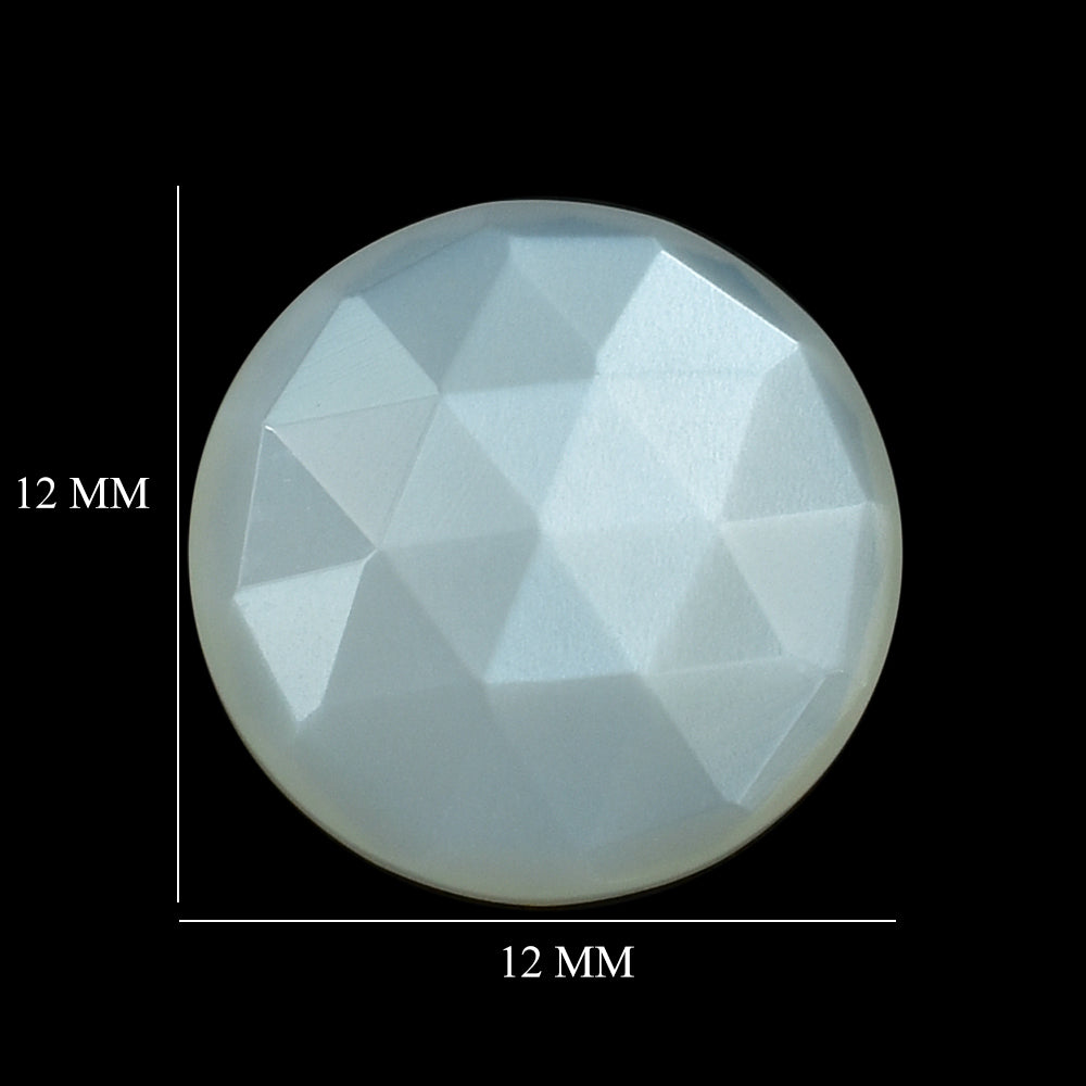 WHITE MOONSTONE ROSE CUT BRIOLETTE ROUND (MILKY) 12.00X12.00 MM 4.21 Cts.