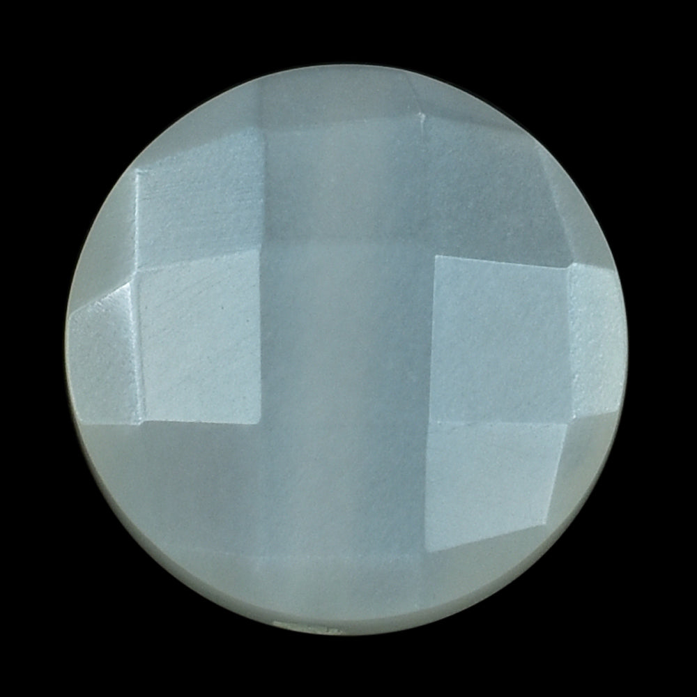 WHITE MOONSTONE CHECKER CUT BRIOLETTE ROUND (MILKY) (FULL DRILL-1.00MM 10.00X10.00 MM 3.63 Cts.