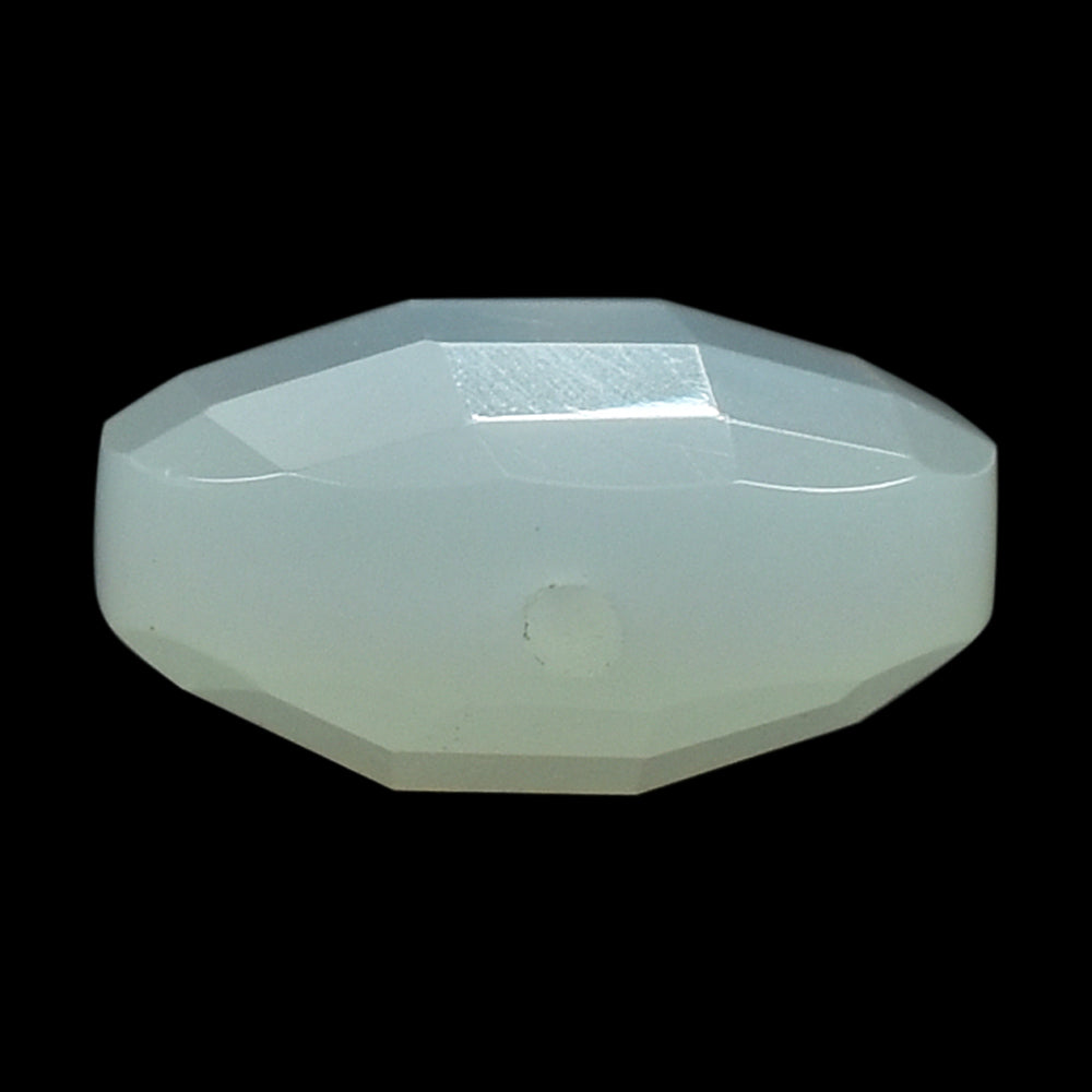 WHITE MOONSTONE CHECKER CUT BRIOLETTE ROUND (MILKY) (FULL DRILL-1.00MM 10.00X10.00 MM 3.63 Cts.