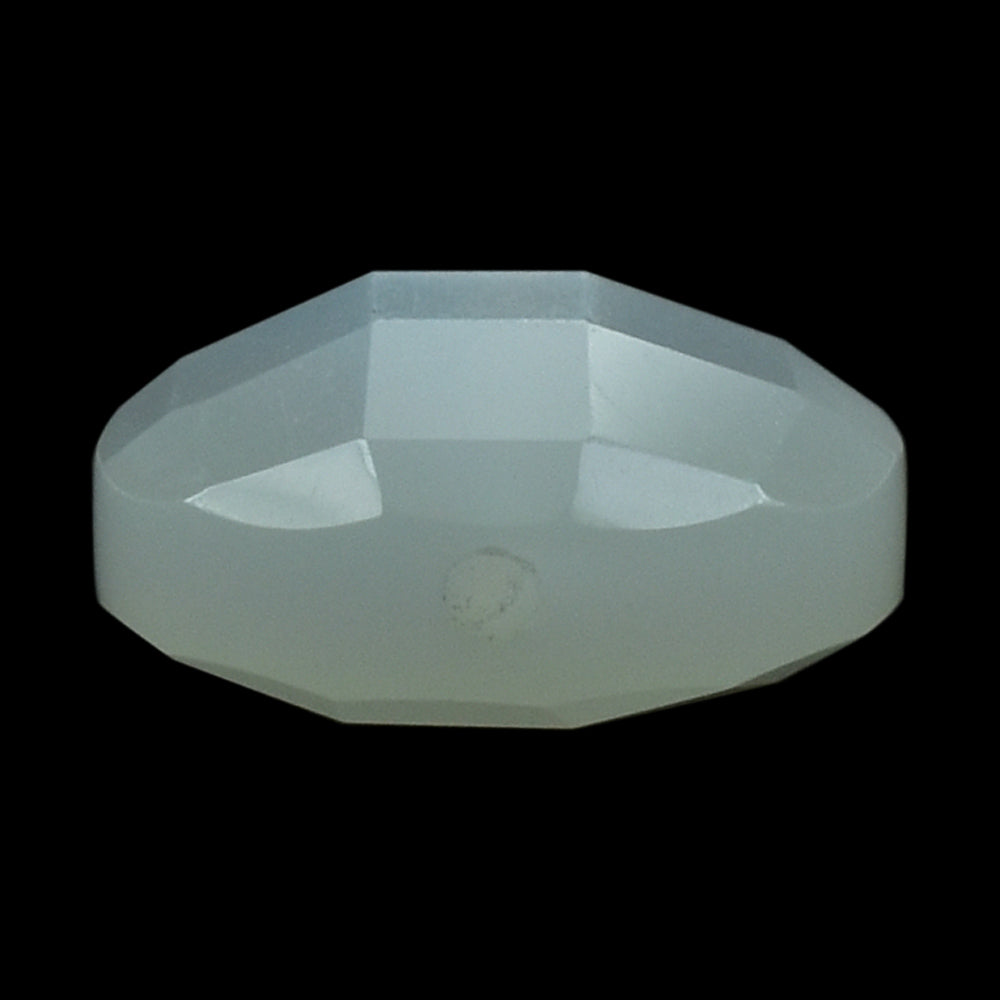 WHITE MOONSTONE CHECKER CUT BRIOLETTE ROUND (MILKY) (FULL DRILL-1.00MM 10.00X10.00 MM 3.63 Cts.