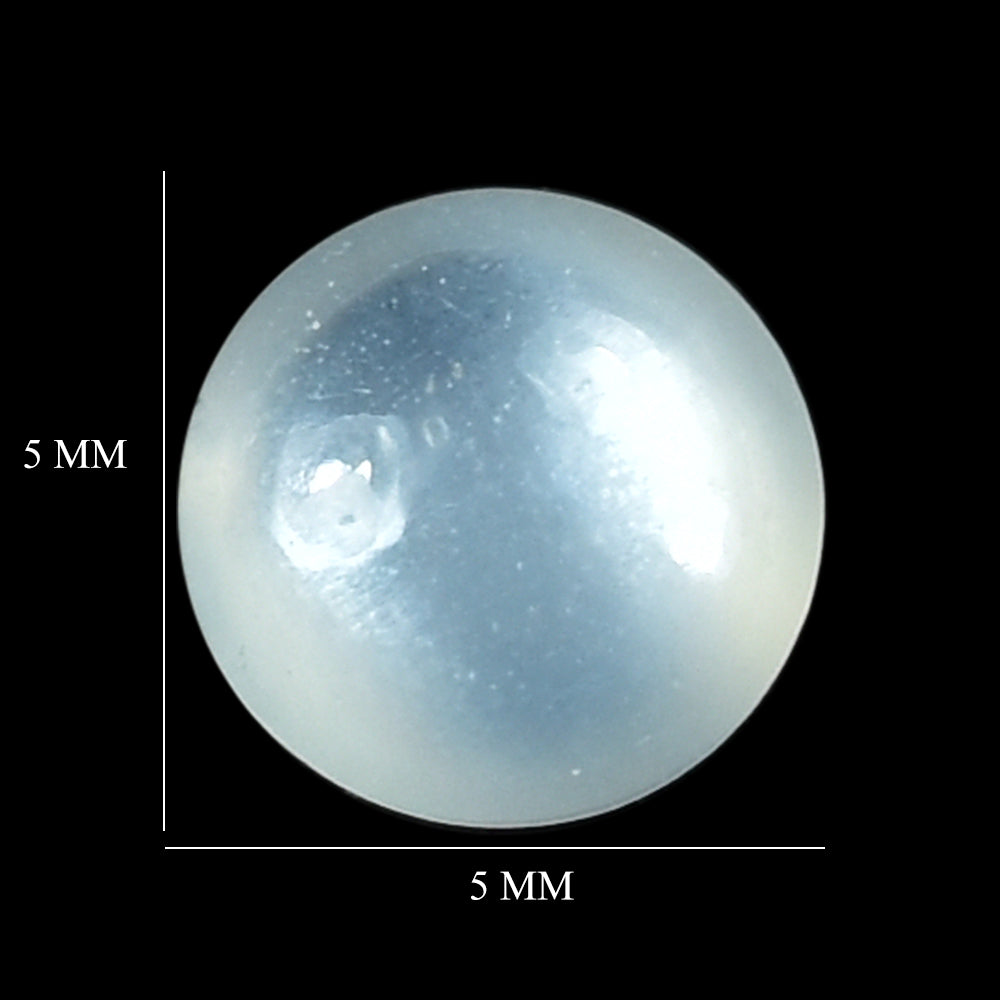 WHITE MOONSTONE (MILKY) LENTIL ROUND 5.00X5.00 MM 0.5 Cts.