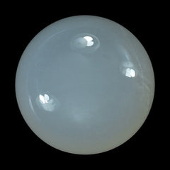 WHITE MOONSTONE (MILKY) CARVED BOTTOM ROUND CAB 14.00X14.00 MM 10.54 Cts.