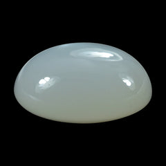 WHITE MOONSTONE (MILKY) CARVED BOTTOM ROUND CAB 14.00X14.00 MM 10.54 Cts.