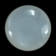 WHITE MOONSTONE (MILKY) CARVED BOTTOM ROUND CAB 14.00X14.00 MM 10.54 Cts.