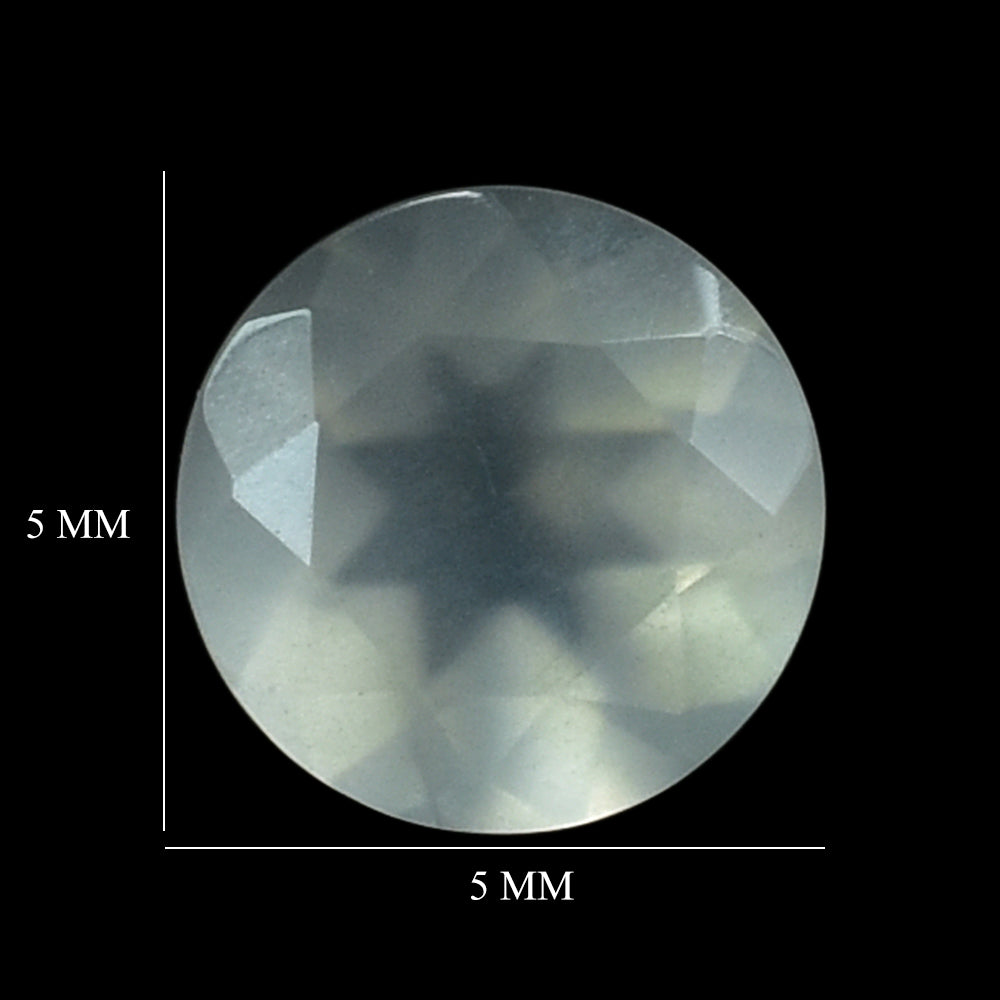 WHITE MOONSTONE (MILKY) CUT ROUND 5.00X5.00 MM 0.38 Cts.