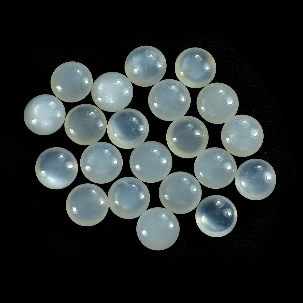 WHITE MOONSTONE (MILKY) LENTIL ROUND 6.00X6.00 MM 0.74 Cts.