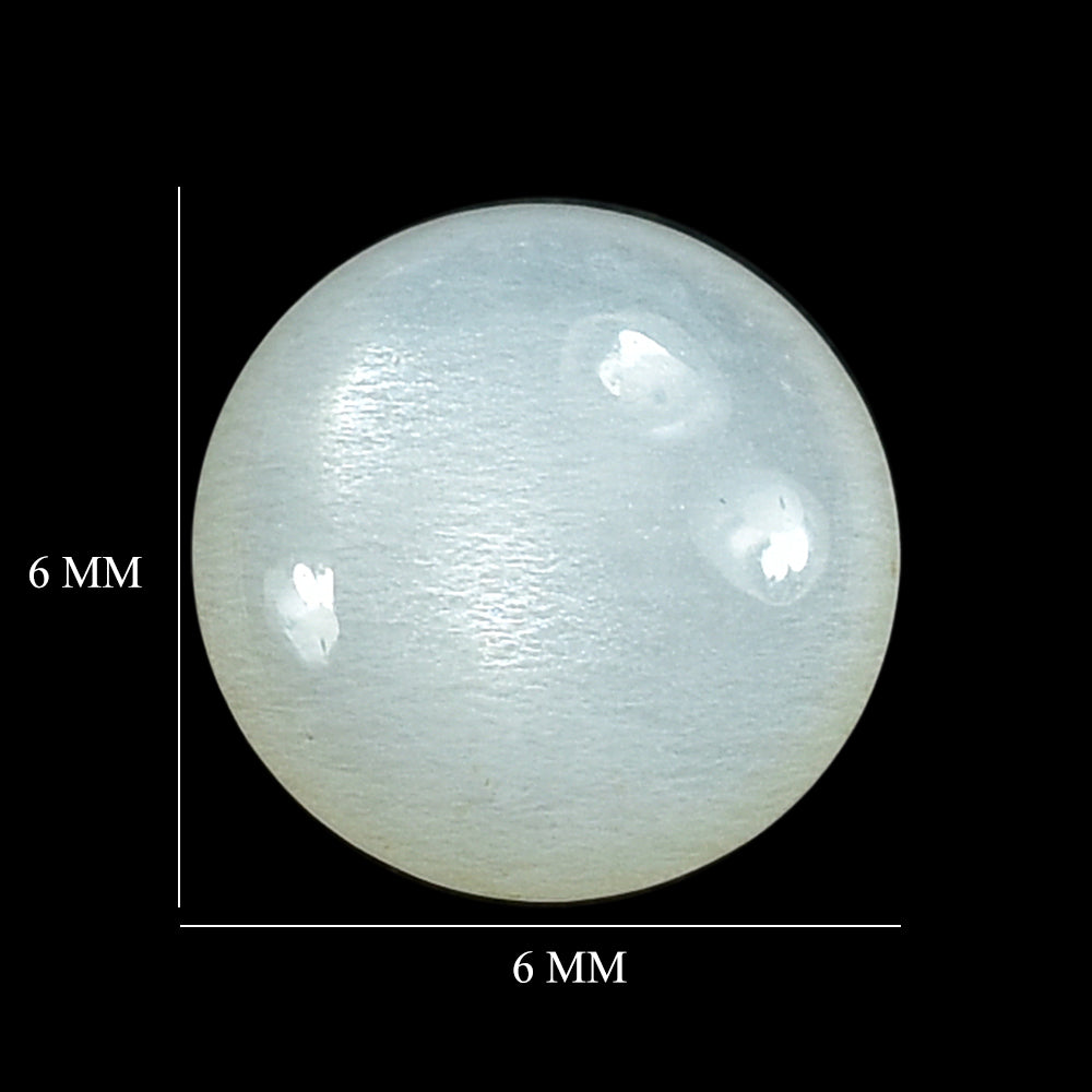WHITE MOONSTONE (MILKY) LENTIL ROUND 6.00X6.00 MM 0.74 Cts.